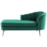 Beliani - ALLIER - Chaise longue - Groen - Rechterzijde - Fluweel