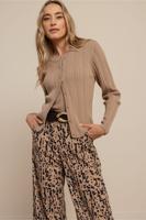 Ziva rib cardigan - latte - 13527 - thumbnail