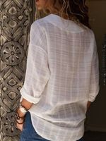 Sexy V Neck Pure Color Blouses - thumbnail