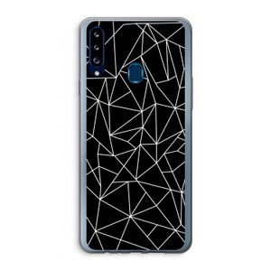 Geometrische lijnen wit: Samsung Galaxy A20s Transparant Hoesje