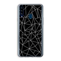 Geometrische lijnen wit: Samsung Galaxy A20s Transparant Hoesje