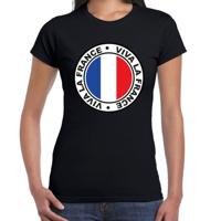 Verkleed T-shirt voor dames - Viva la France - zwart - supporter - themafeest
