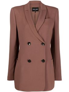 Giorgio Armani blazer à boutonnière croisée - Marron