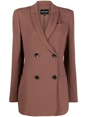 Giorgio Armani blazer à boutonnière croisée - Marron