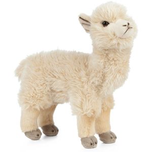 Pluche alpaca/lama knuffeldier wit 24 cm