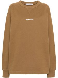 Acne Studios sweat en coton à logo imprimé - Marron