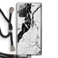 Witte marmer 2: Samsung Galaxy Note 20 / Note 20 5G Transparant Hoesje met koord