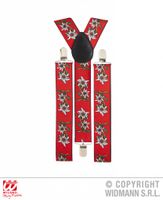 Tiroler bretels edelweis rood - thumbnail