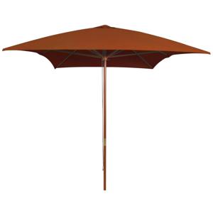 VidaXL Parasol met houten paal 200x300 cm terracottakleurig