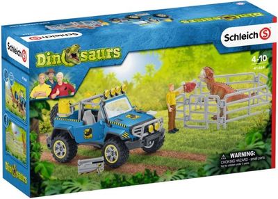 41464 Schleich Terreinwagen Met Dino-Buitenpost