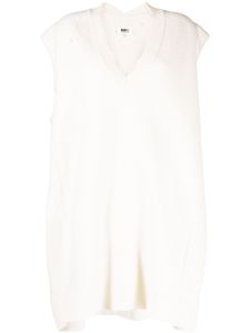 MM6 Maison Margiela robe en laine à design sans manches - Blanc