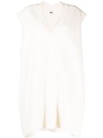 MM6 Maison Margiela robe en laine à design sans manches - Blanc