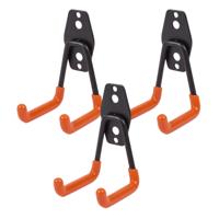 Benson ophanghaak dubbel - 3x - gereedschapshaak - metaal - schuur / werkplaats