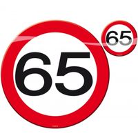 12x stuks Placemats/onderzetters 65 jaar versiering