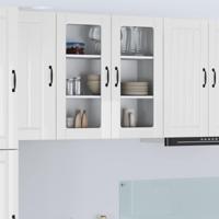 Keukenkast Hoogglans wit 80 x 31 x 80 cm Bewerkt hout