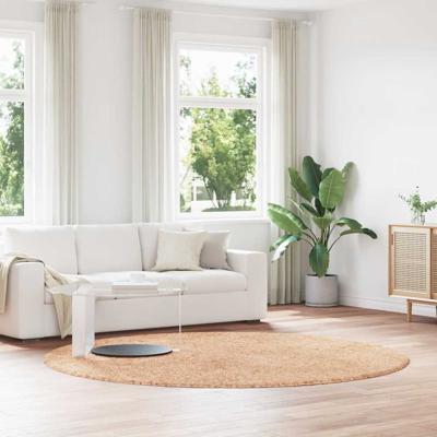 Hoogpolig vloerkleed NAVARRA 240x240 cm polyester beige