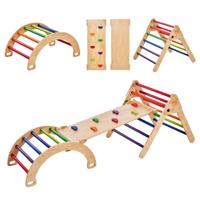 VEVOR Pikler Triangle Set 5 in 1 Montessori klimspeelgoed peuters Kleurrijk