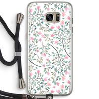 Sierlijke bloemen: Samsung Galaxy S7 Edge Transparant Hoesje met koord