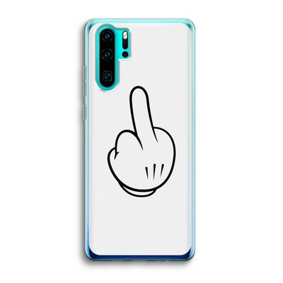 Middle finger white: Huawei P30 Pro Transparant Hoesje