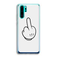 Middle finger white: Huawei P30 Pro Transparant Hoesje
