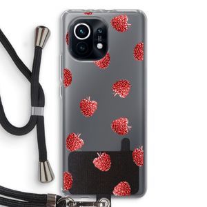 Framboosjes: Xiaomi Mi 11 Transparant Hoesje met koord