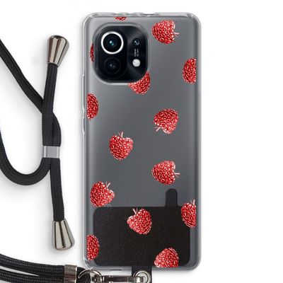 Framboosjes: Xiaomi Mi 11 Transparant Hoesje met koord