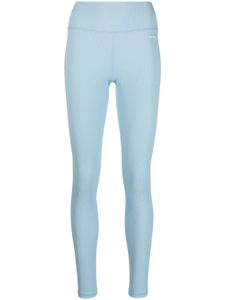 Sporty & Rich legging nervuré Serif à patch logo - Bleu
