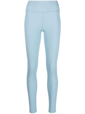 Sporty & Rich legging nervuré Serif à patch logo - Bleu
