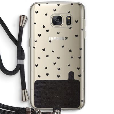 Kleine kattenkopjes: Samsung Galaxy S7 Transparant Hoesje met koord