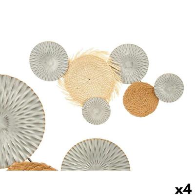 Wanddecoratie Gift Decor Bruin Grijs Metaal 76,8 x 4,4 x 50,2 cm (4 Stuks)