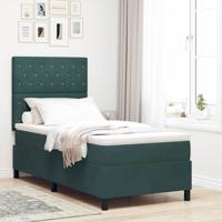 Boxspringbed met matras fluweel donkergroen 90x200 cm