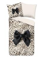 Pure Dekbedovertrek "luipaardprint met strik" - Wit - (135x200 cm) - Microfiber