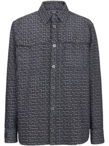 Balmain chemise en jean à motif monogrammé en jacquard - Noir