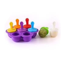 Siliconen mini Ice Pops schimmel Ice Cream Ball lolly Maker popsicle mallen Baby DIY voedings supplement tool (Deep Purple)