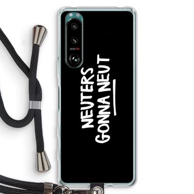Neuters (zwart): Sony Xperia 5 III Transparant Hoesje met koord