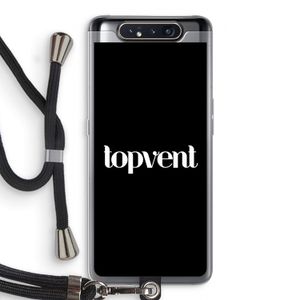Topvent Zwart: Samsung Galaxy A80 Transparant Hoesje met koord