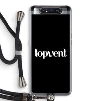 Topvent Zwart: Samsung Galaxy A80 Transparant Hoesje met koord