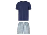LIVERGY Heren pyjama met short (XL (56/58), Marineblauw)
