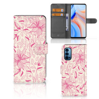 OPPO Reno 4 Pro 5G Hoesje Pink Flowers - thumbnail