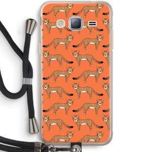 Cheetah: Samsung Galaxy J3 (2016) Transparant Hoesje met koord