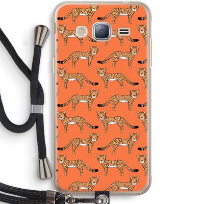 Cheetah: Samsung Galaxy J3 (2016) Transparant Hoesje met koord