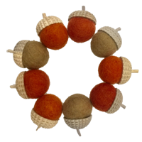 Papoose Toys Papoose Toys Natural Acorns/9pc - thumbnail
