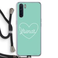 Friends heart pastel: Oppo A91 Transparant Hoesje met koord