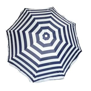 Parasol - blauw - gestreept - D160 cm - UV-bescherming - incl. draagtas