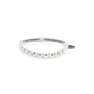 CO88 Collection Elemental 8CB 90312 Rekarmband met Parels en Stalen Beads - One-size - Zilverkleurig