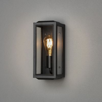 Wandlamp Capri Zwart met helder glas 7349-750 Konstsmide
