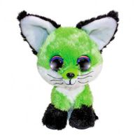 Lumo Stars knuffel Fox Lime junior 15 cm pluche zwart/groen - thumbnail