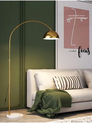 Nordic Arc Luxe Vloerlamp - Minimalistische LED Staande Lamp met Marmeren Basis