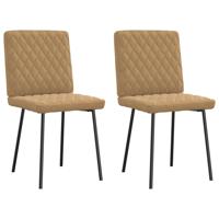 Eetkamerstoelen 2 st fluweel bruin