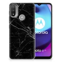 Motorola Moto E20 | E40 | TPU | Siliconen hoesje | Marmer Zwart - Origineel Cadeau Vader